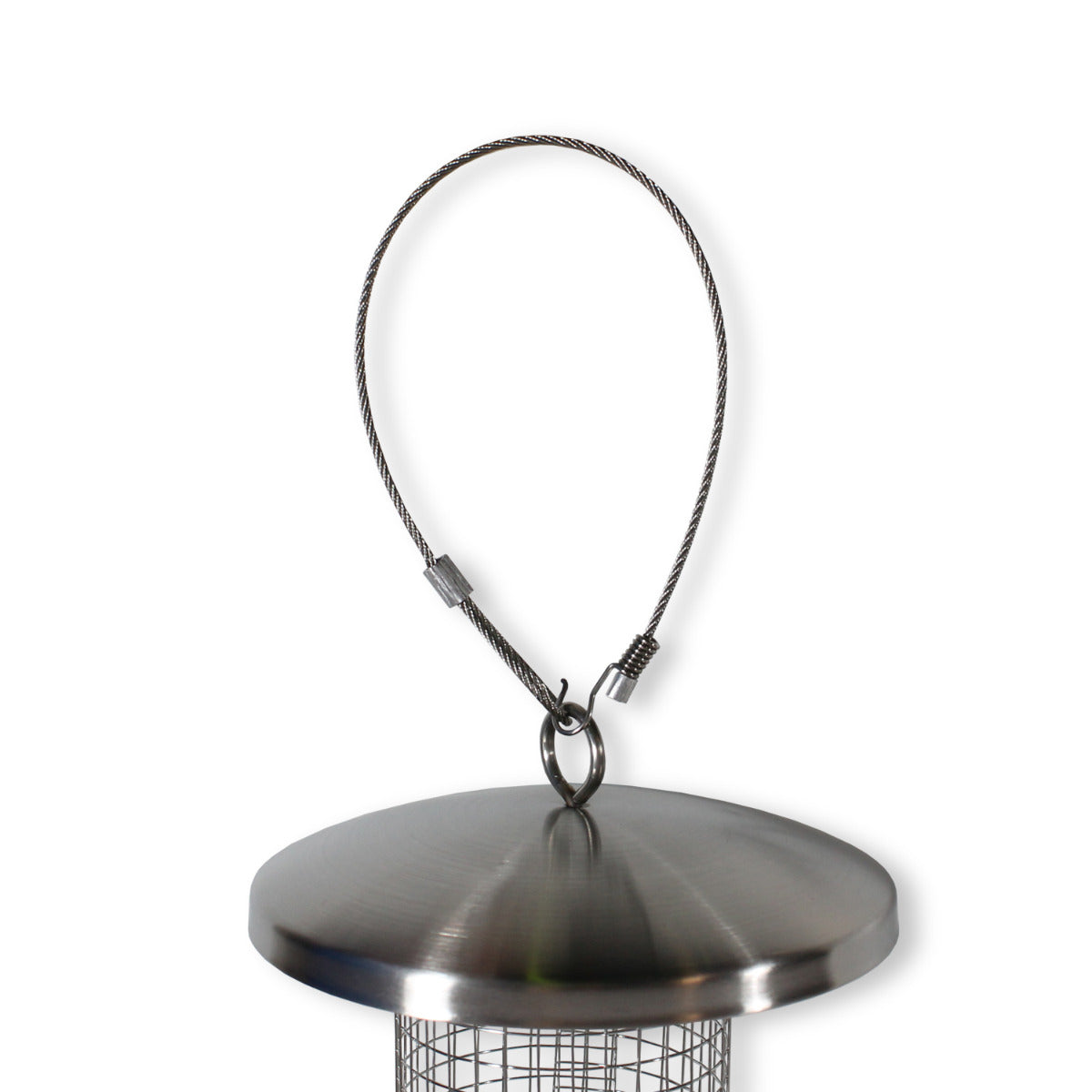 Vogelfutterstation zum hängen mit 2 Sitzringen Vogelfuttersäule Edelstahl Vogel Haus Futter Silo Futtersäule