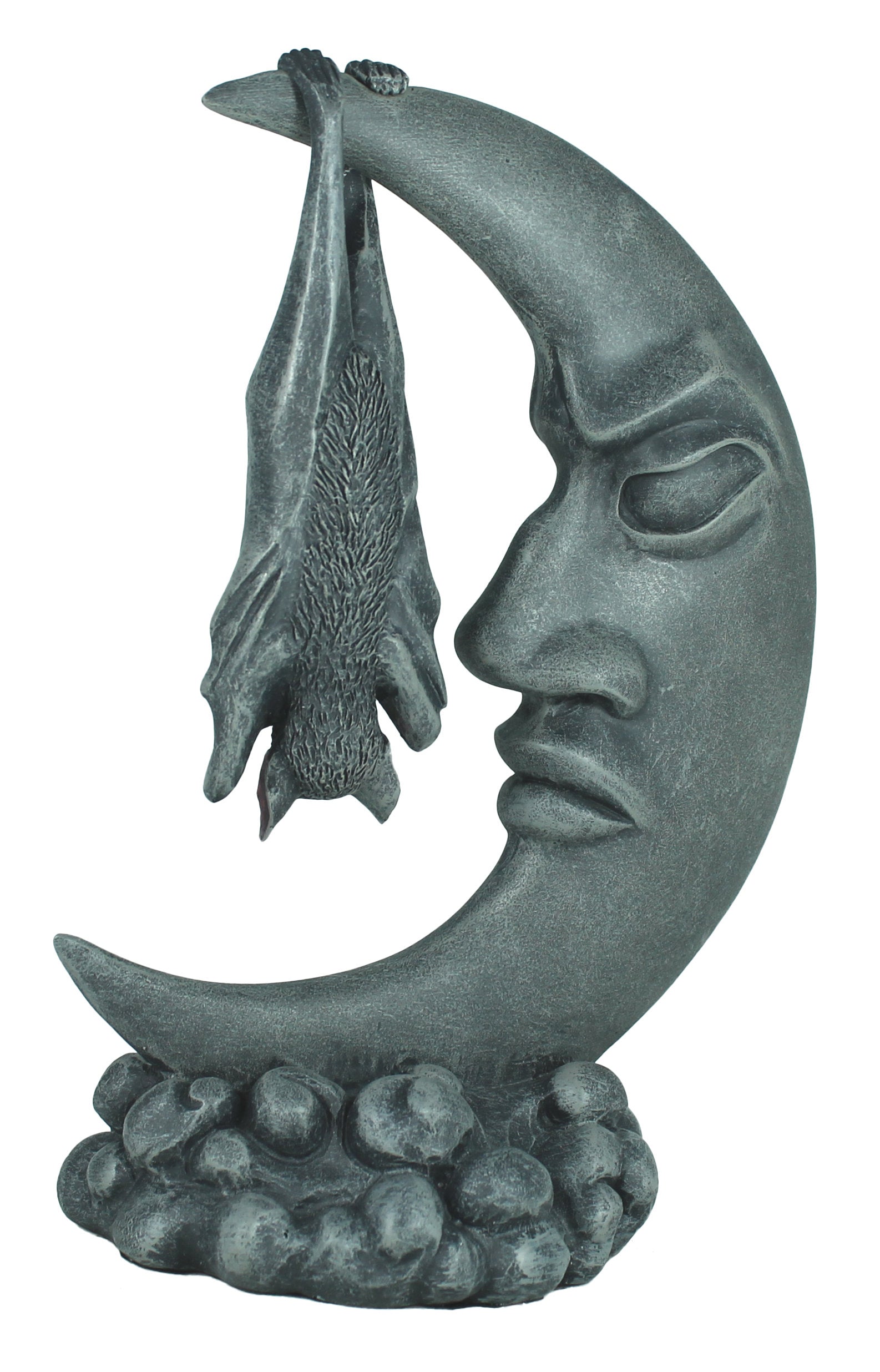 Dekofigur Fledermaus hängt am Mond Mystic Gothic Fantasy Wohnung Dekoration