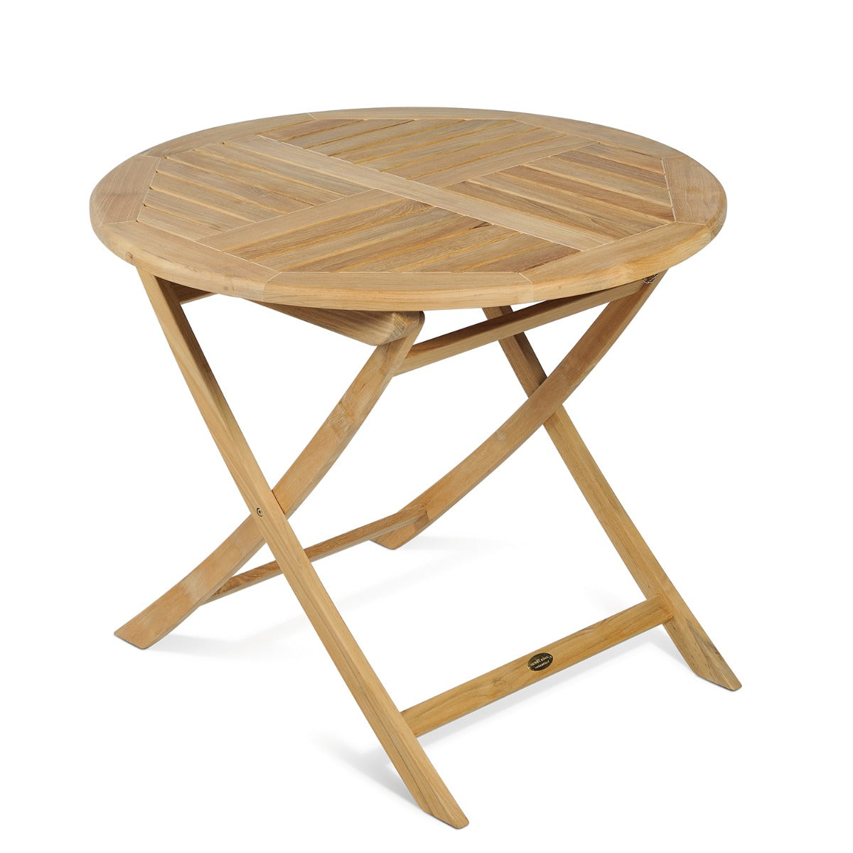 Garden Pleasure Solo Klapptisch - Runder Teak Gartentisch Holz / Balkontisch klappbar, 90x75 cm - Ideal als platzsparender Balkontisch, Holztisch Garten