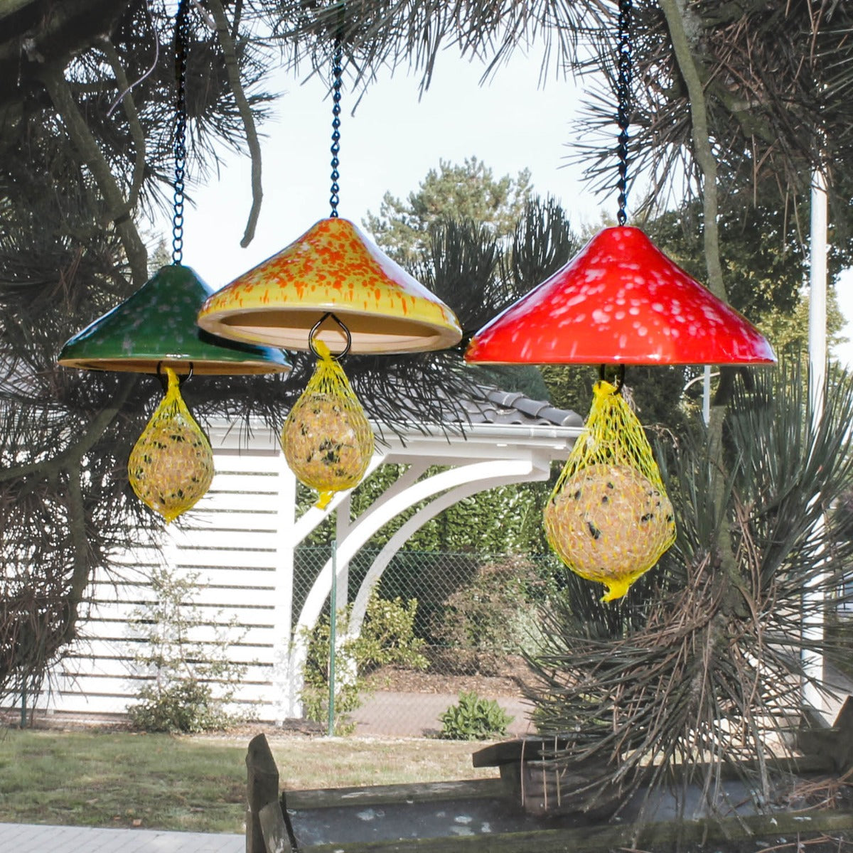 Meisenknödelhalter Keramik mit Dach Meisenknödelspender Meisenknödelhalterung XL