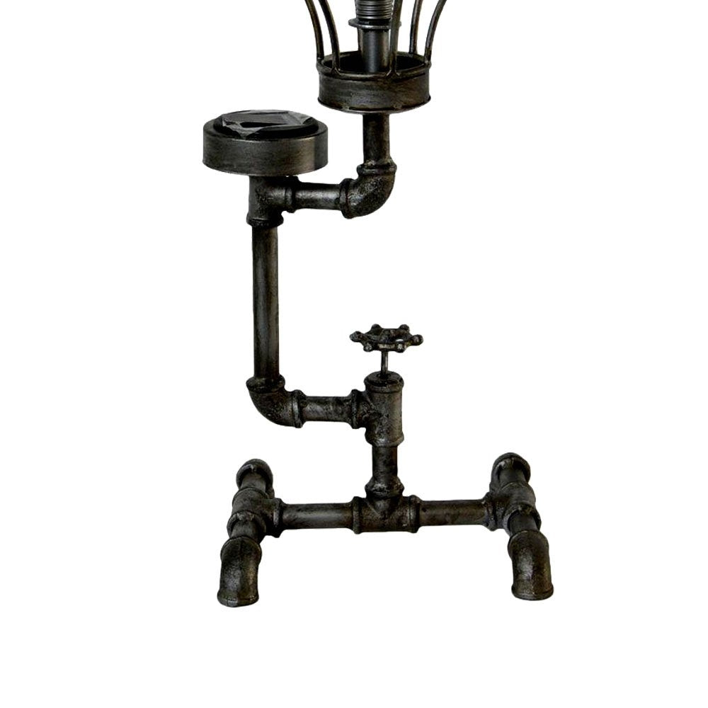 Solarlampe Garten Solarleuchte Stahl Industrie Design Tischleuchte Stahlrohr