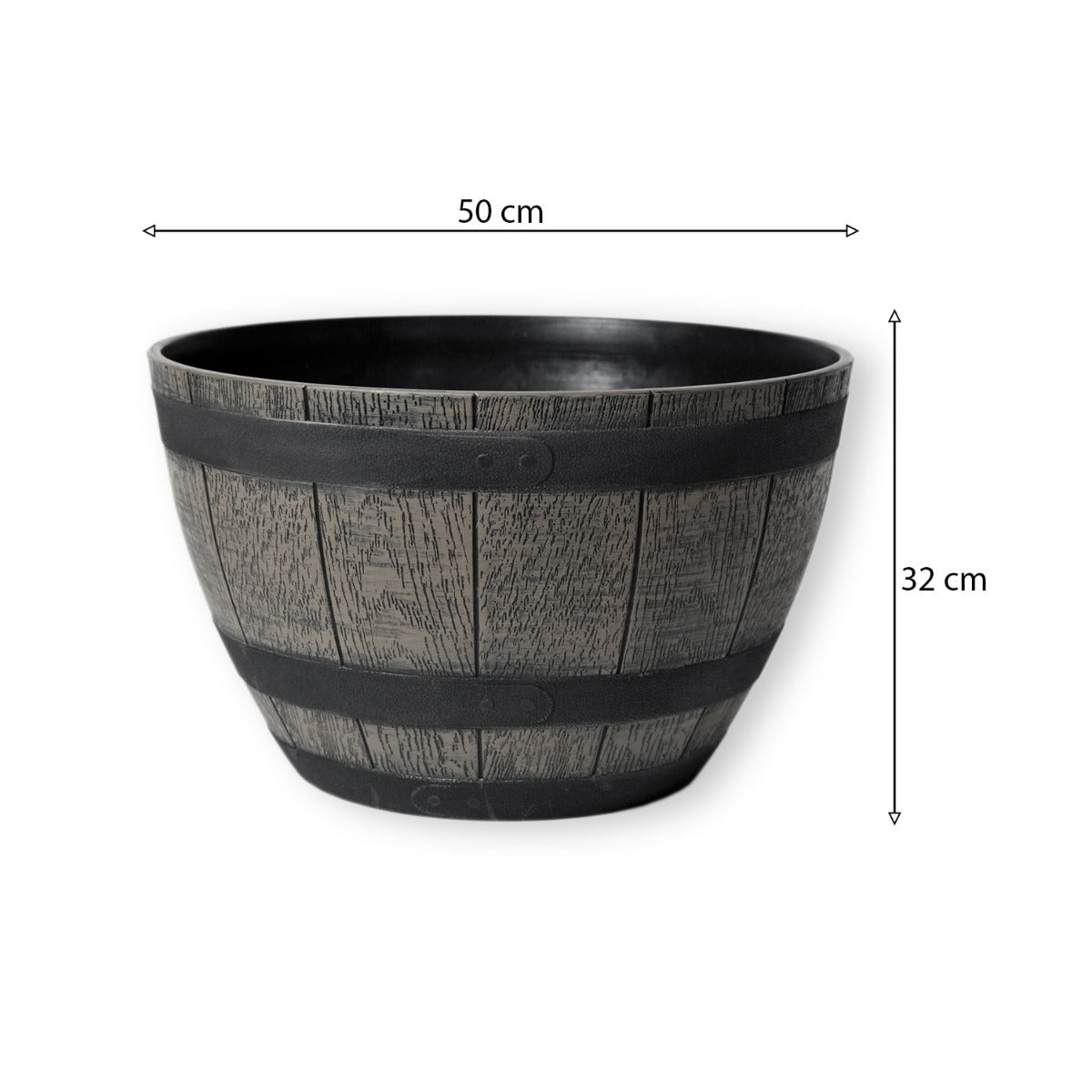 Pflanzkübel Pflanztopf rund 50 cm Weinfass-Optik Blumenkübel Blumentopf Blumenfass wetterbeständig