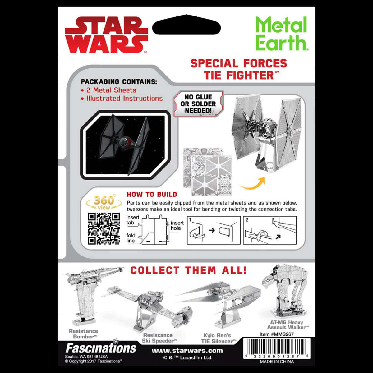 Metal Earth STAR WARS EP 7 Special Forces TIE Fighter MMS267 3D Figur Metallbausatz