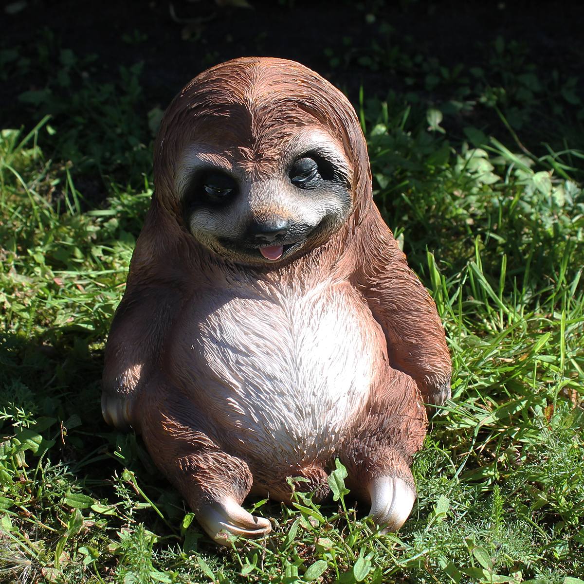 Faultier Figur lustlos sitzend Faultier Deko Faultier Gartenfigur