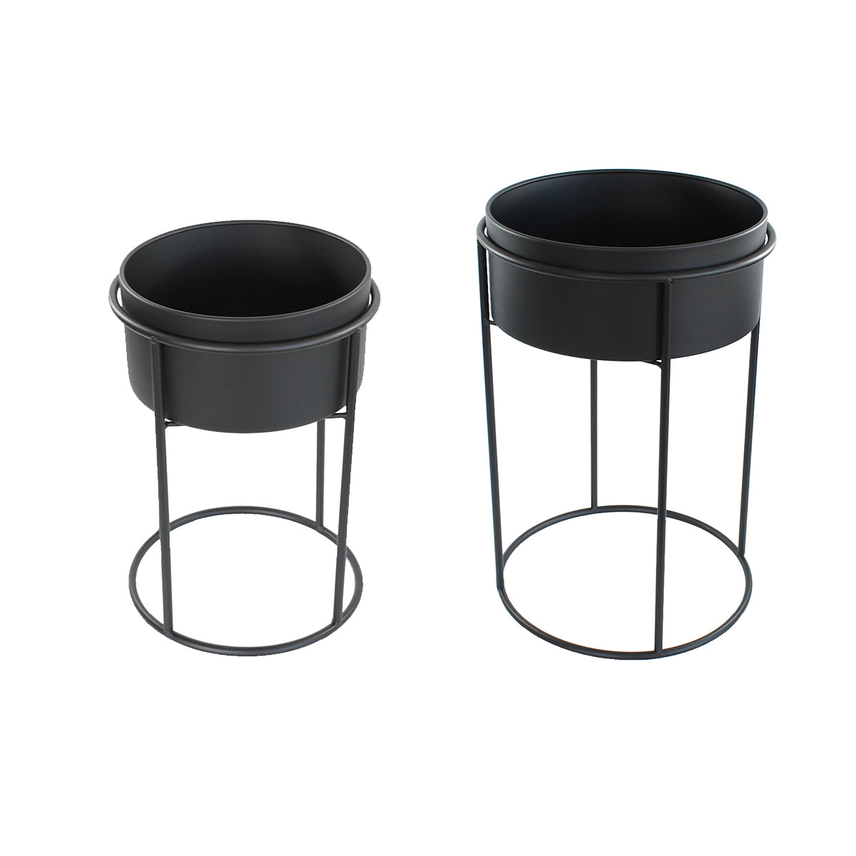 Blumenständer Metall 2er Set schwarz 32/42 cm Pflanzenständer Pflanzto