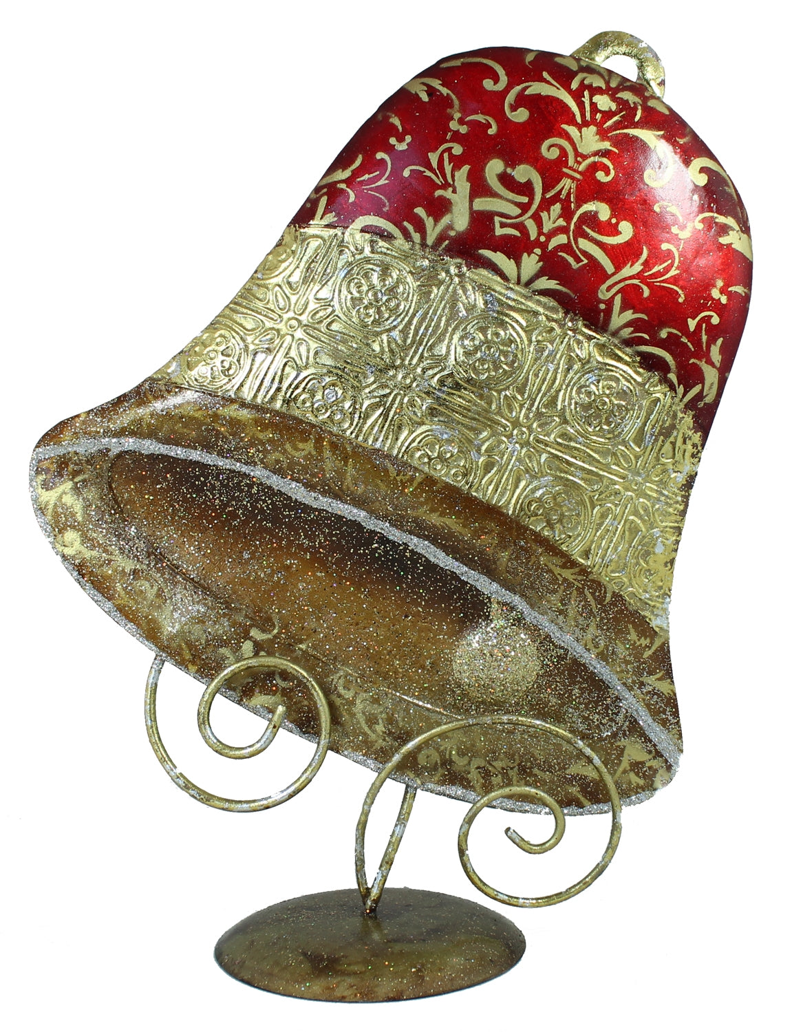 Dekofigur Weihnachtsglocke Weihnachtsdeko handbemalt 34 cm Hoch Metallfigur