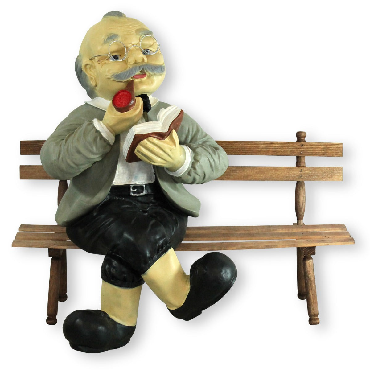 Gartenfigur Oma und Opa auf Bank XL Oma und Opa Figuren für den Garten