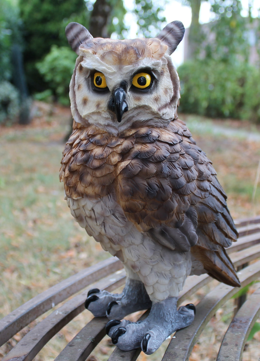 Dekofigur Eule Uhu Greifvogel Gartenfigur Tierfigur Gartendekoration Vogeldeko