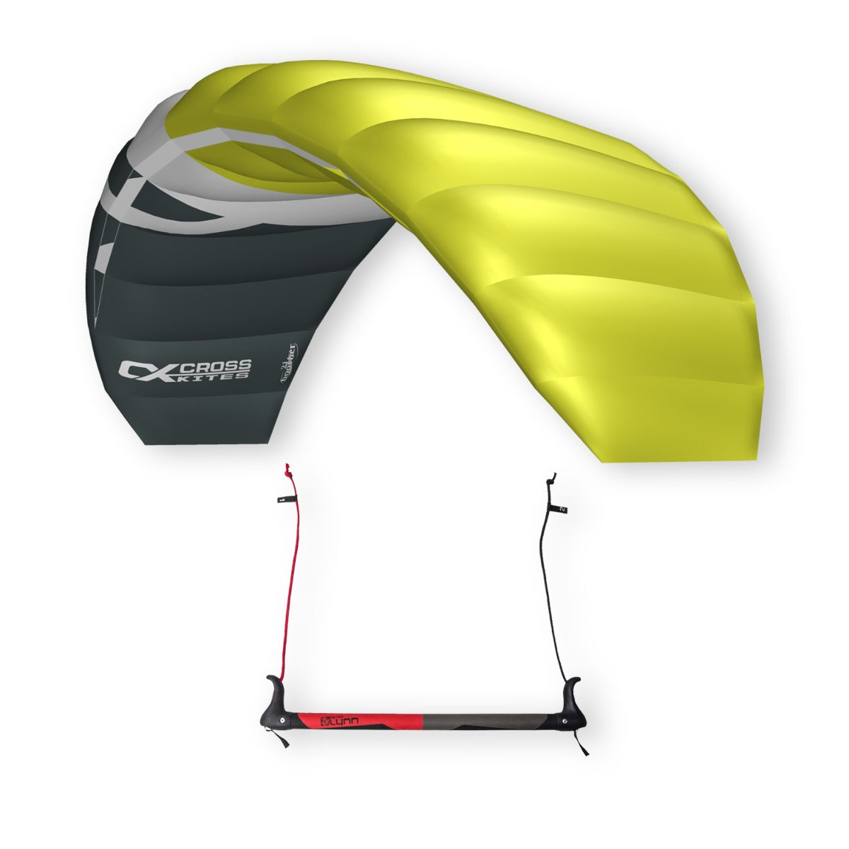 CrossKites Lenkmatte Boarder Green 2.1 R2F Trainerkite Lenkdrachen mit Bar