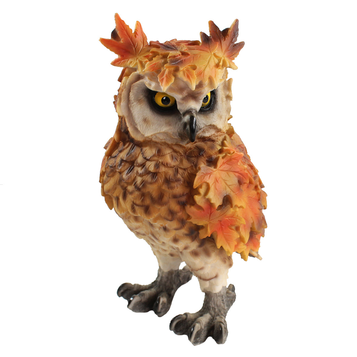 Eulenfigur Dekofigur Eule in Ahornoptik Herbstdeko Gartenfigur Tierfigur Deko Eule