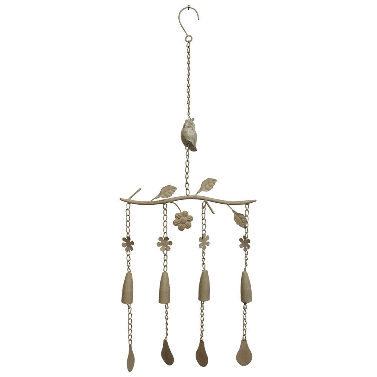 Windspiel Metall Klangspiel mit Eule Blüten Glocken Gartendekoration Glockenspiel