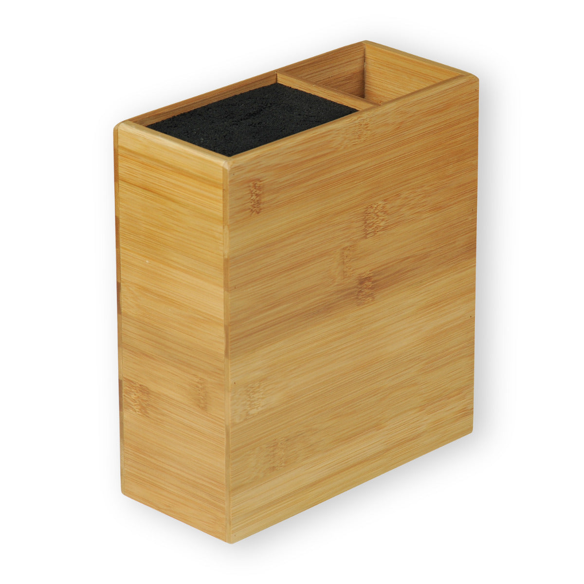 Messerblock ohne Messer mit Utensilienbox aus Bambus Messerblock Holz