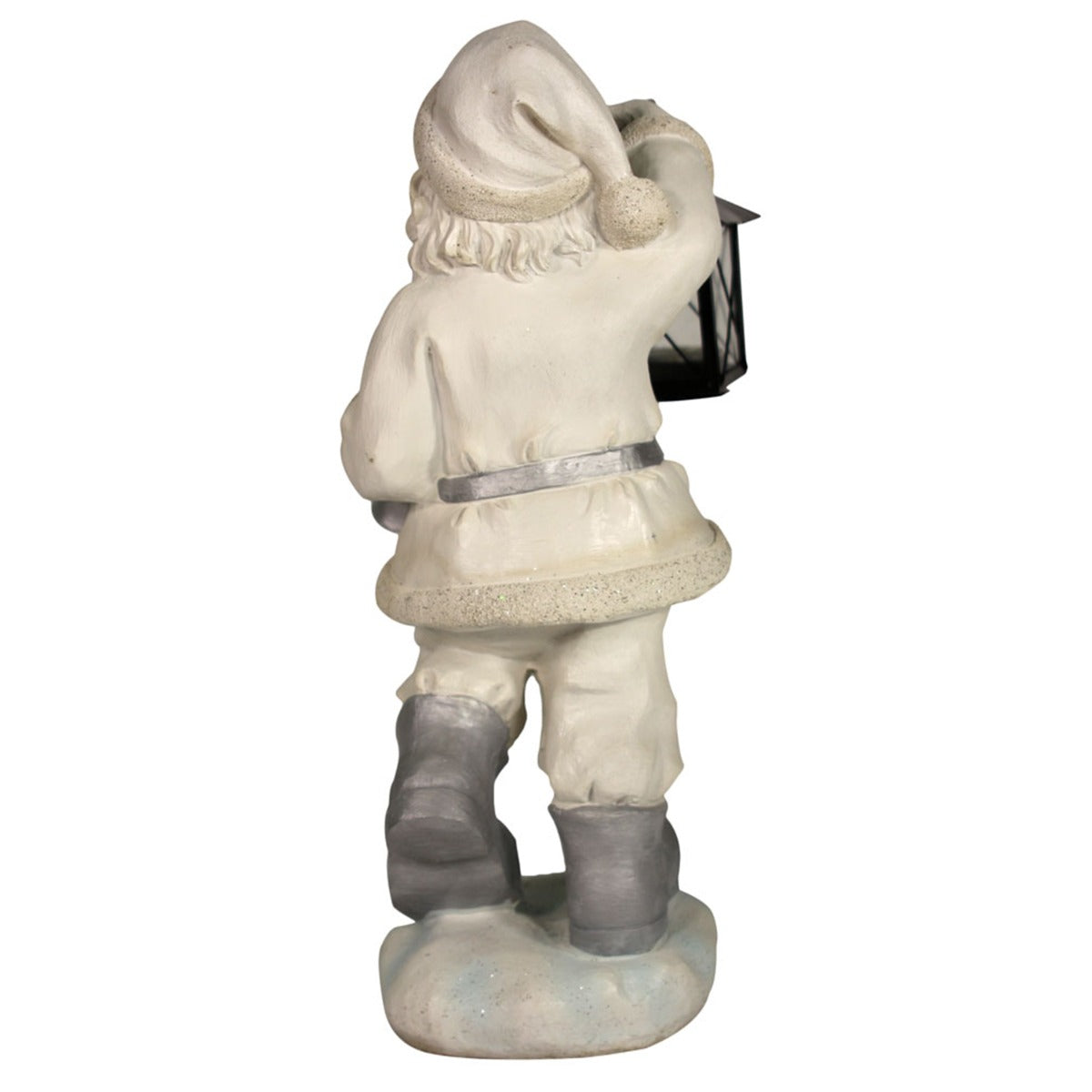 Weihnachtsmann Figur mit Teelichthalterung weiß silber Weihnachts Dekoration