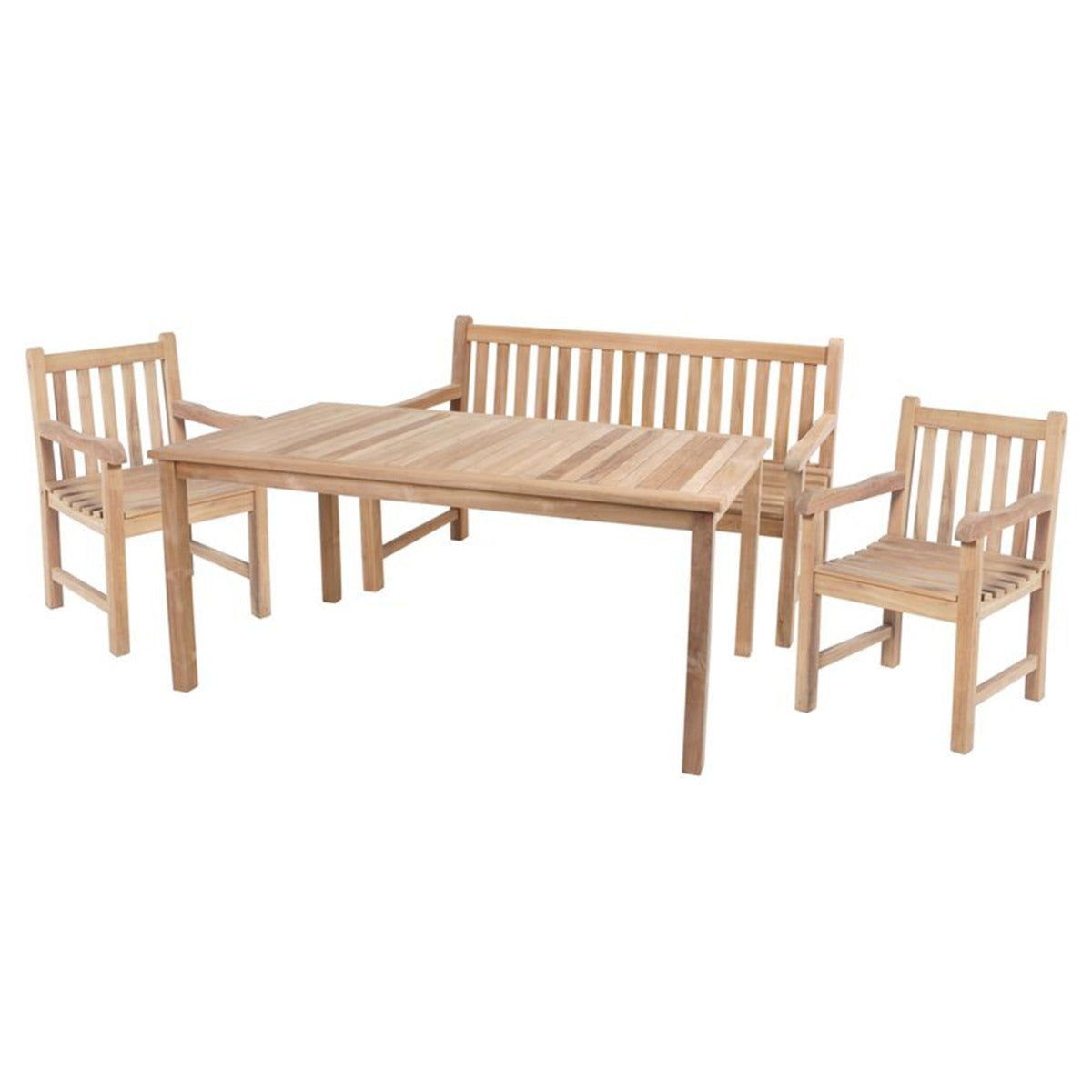 Garden Pleasure Solo Terassentisch rechteckig, Gartentisch Teakholz 160x90x75cm, robust, Holztisch Garten, für bis zu 40 Kg Belastung, Gartentisch Holz