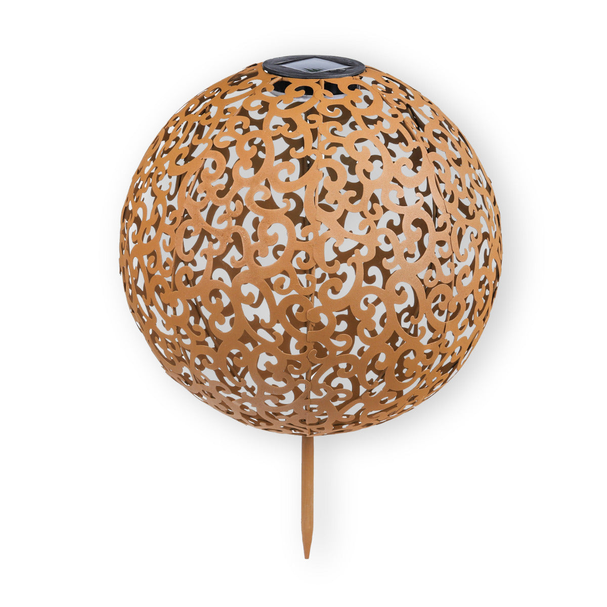 LED Solar Kugelleuchte Edelrost Solar Dekokugel 30 cm Solarkugel für den Garten