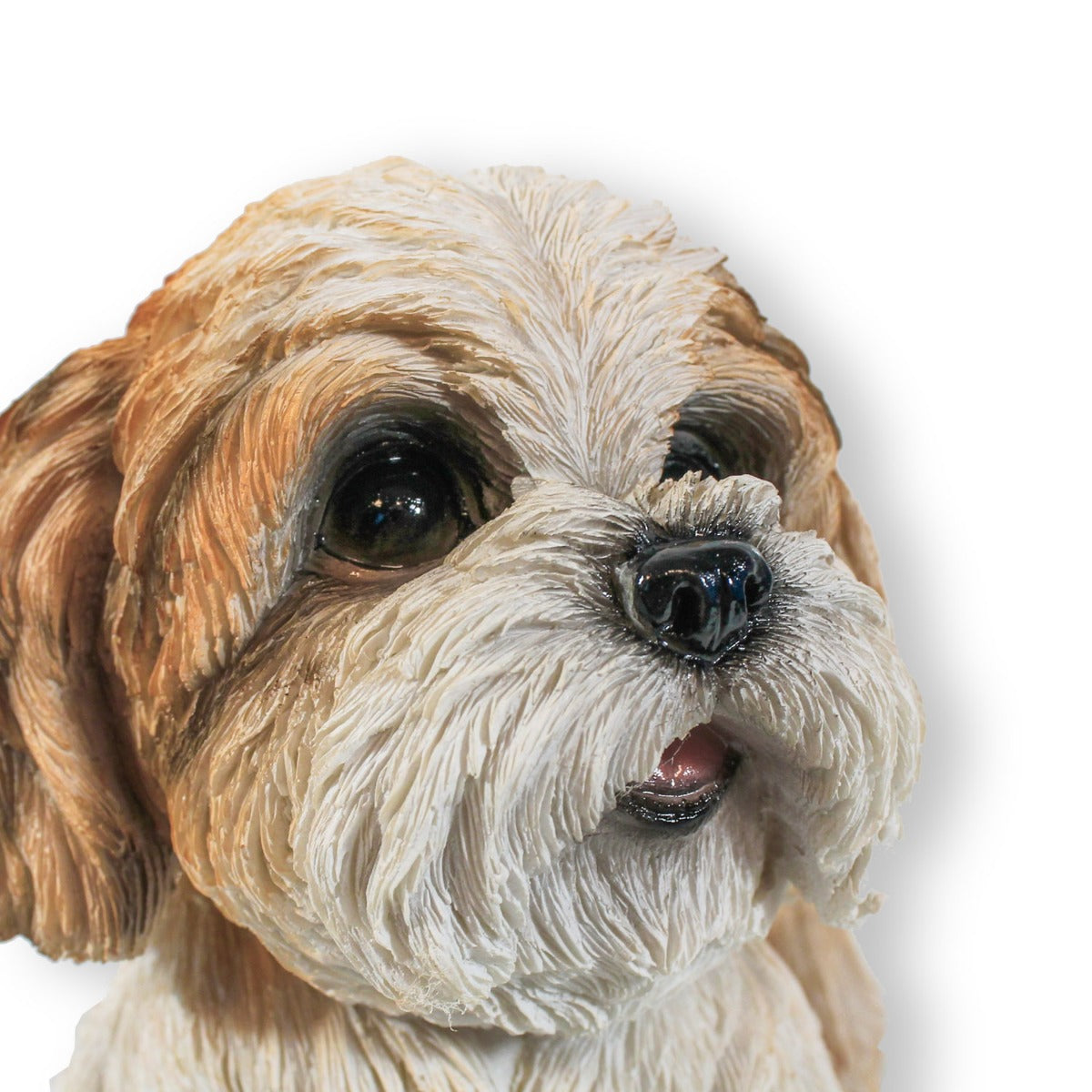 Hunde Figur Shih Tzu Welpe sitzend Hund Tierfigur Hundefigur