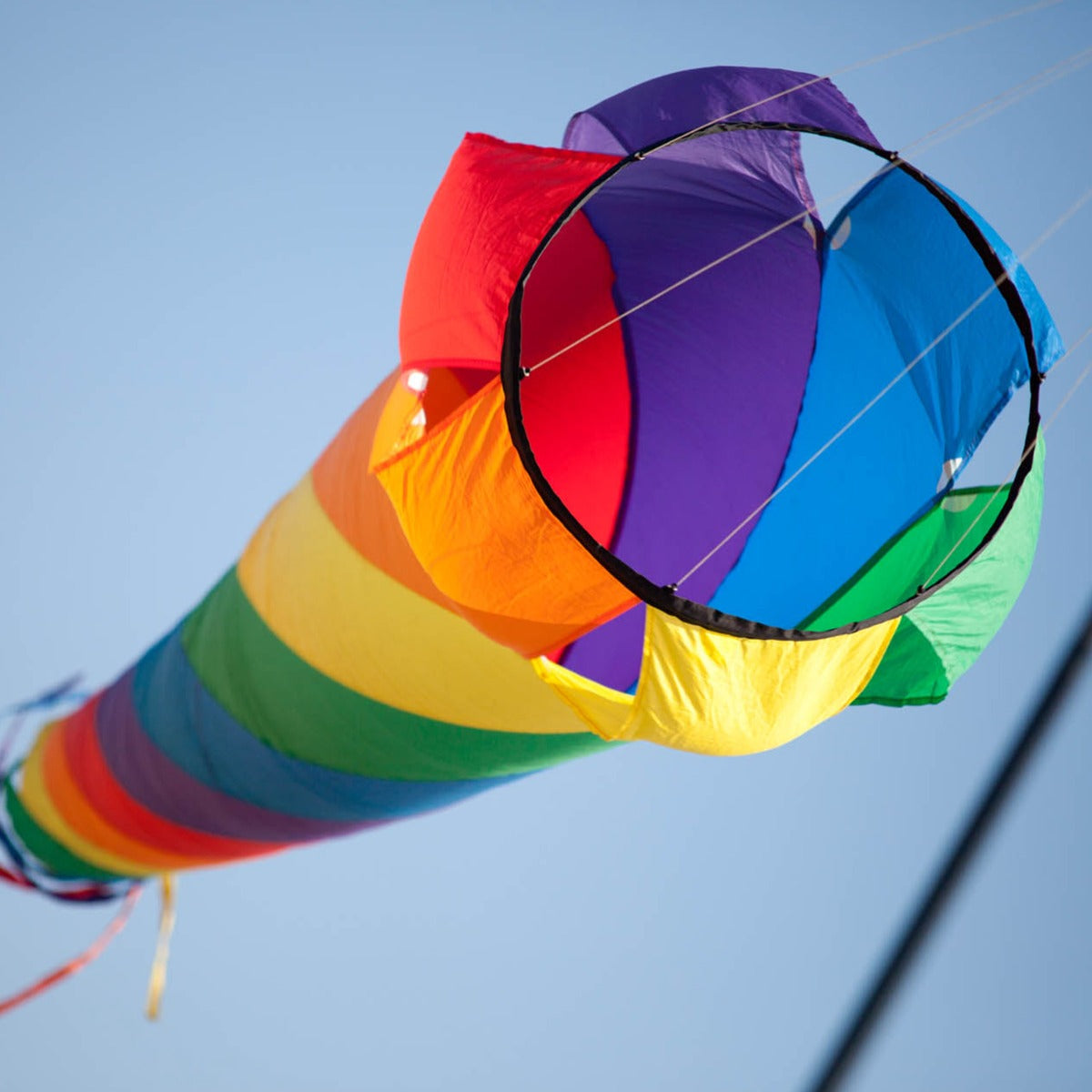 Windspiel Turbine HQ Windturbine 60 cm Rainbow Windsack Leinenschmuck Windfahne