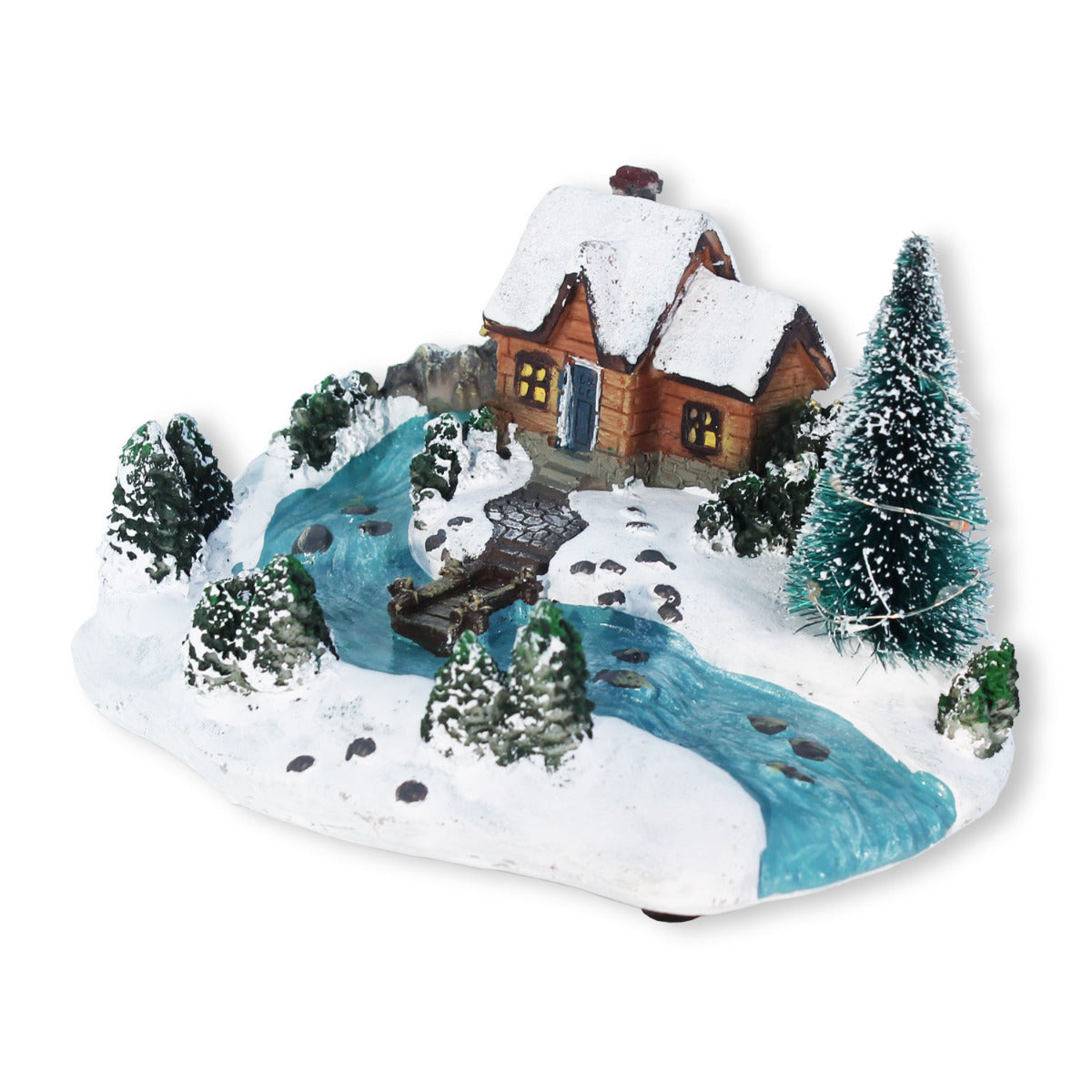 Weihnachtsstadt beleuchtet verschneite Weihnachtslandschaft beleuchtet Weihnachtsstadt LED Weihnachtsstadt