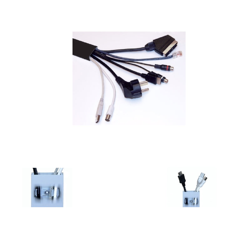 Alu Kabelkanal weiß eckig 115x5 cm für TV HiFi Computer Lampen Aluminium Abdeckung