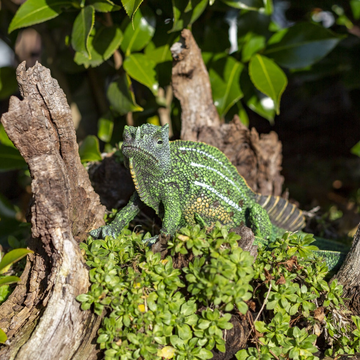 Chamäleon Figur Gartenfigur Echse Reptilien Deko-Figur Exotische Dekoration