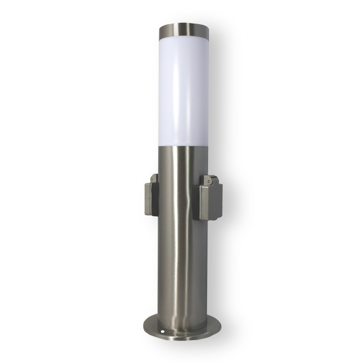 Gartensteckdose 2 fach mit Licht Steckdosensäule Aussen Wegeleuchte mit Steckdose 45 cm