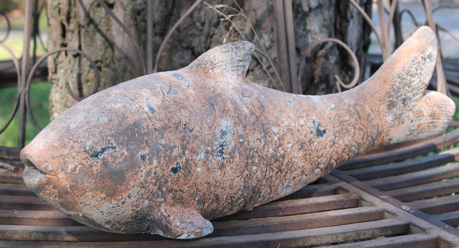 Dekofigur Fisch Figur in Steinoptik Teichdeko Fischfigur für Gartenteich