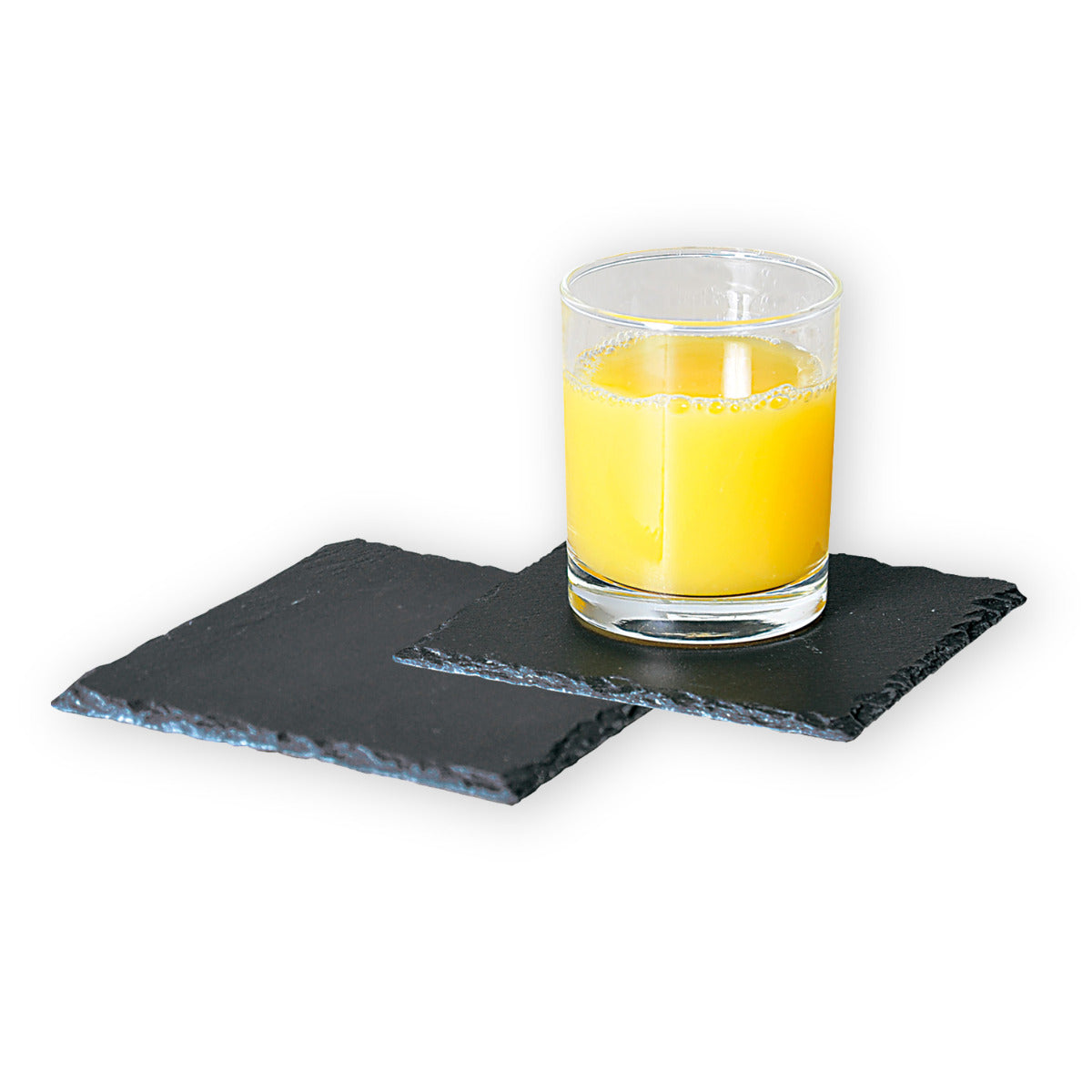 Untersetzer aus natürlichem Schiefer 13x13 cm 2er Set Buffetplatte Servierplatte Schiefer