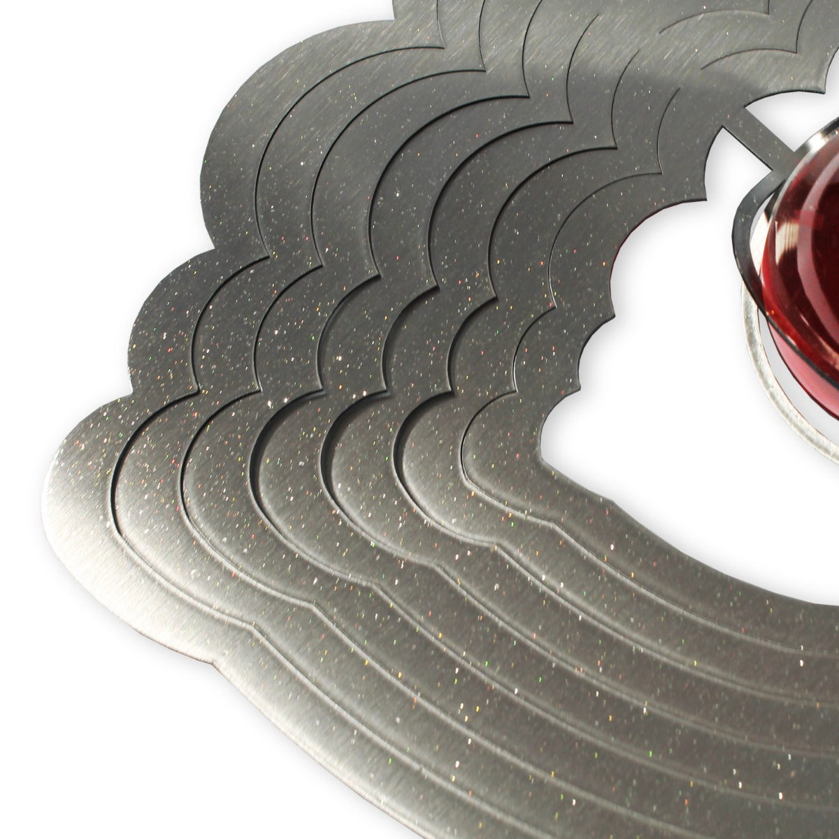 Windspiel Metall 3D Blume Edelstahl Windspiele hängend mit Glaskugel