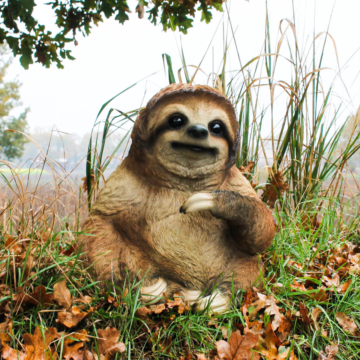 Faultier Figur sitzend groß Faultier Deko Faultier Gartenfigur