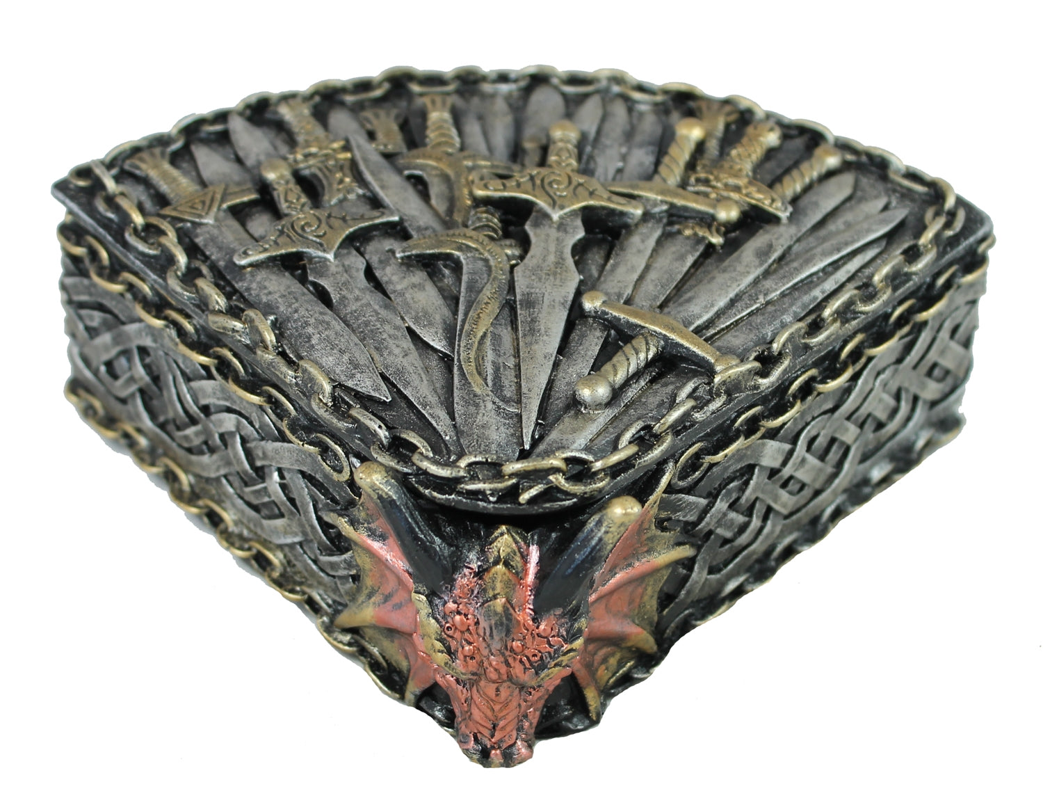 Schmuckschatulle Aufbewahrungsbox Drachendose Drachen Figur Schmuckkästchen