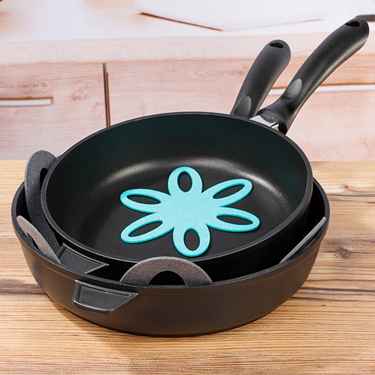 Pfannenschutz Filz 2er Set Pfannenschoner Pfannen Stapelschutz