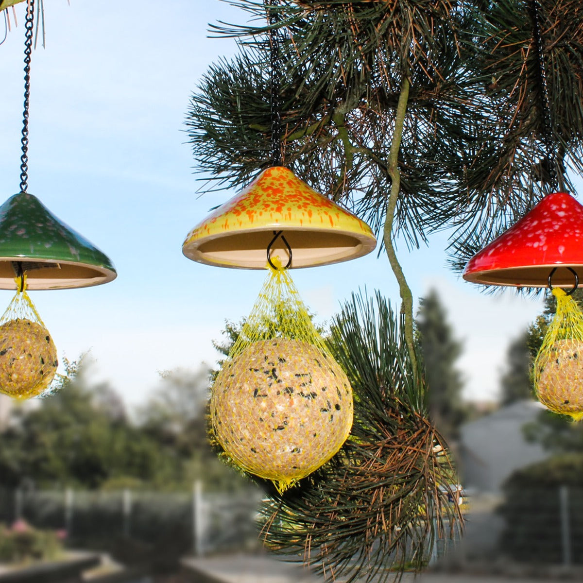 Meisenknödelhalter Keramik mit Dach Meisenknödelspender Meisenknödelhalterung XL