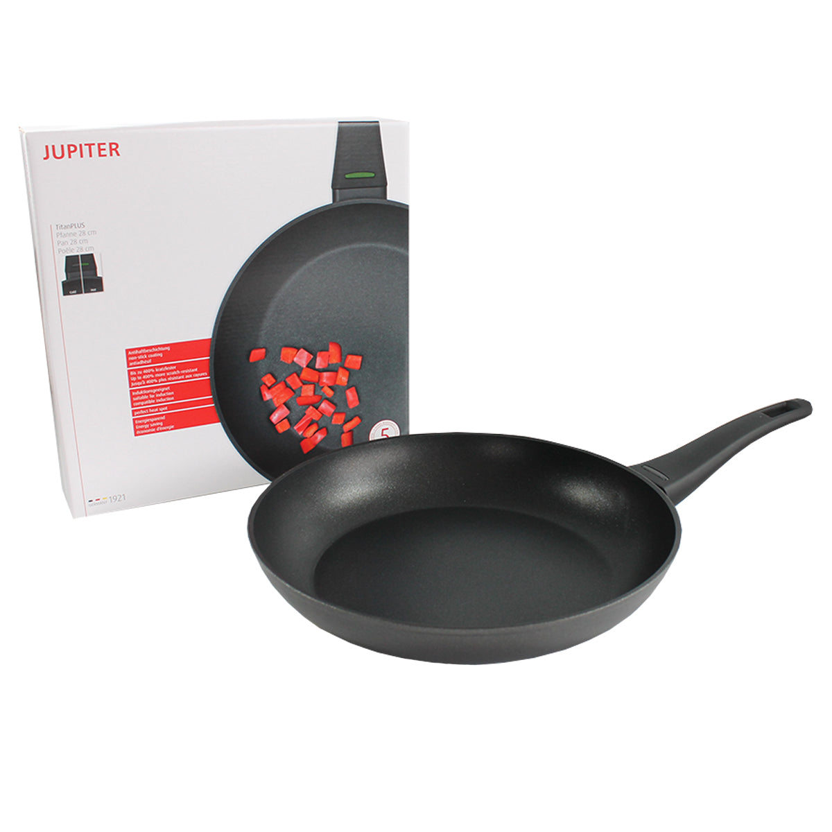 Jupiter Bratpfanne TitanPLUS 28 cm Induktion Pfanne antihaftbeschichtet Aluminiumpfanne