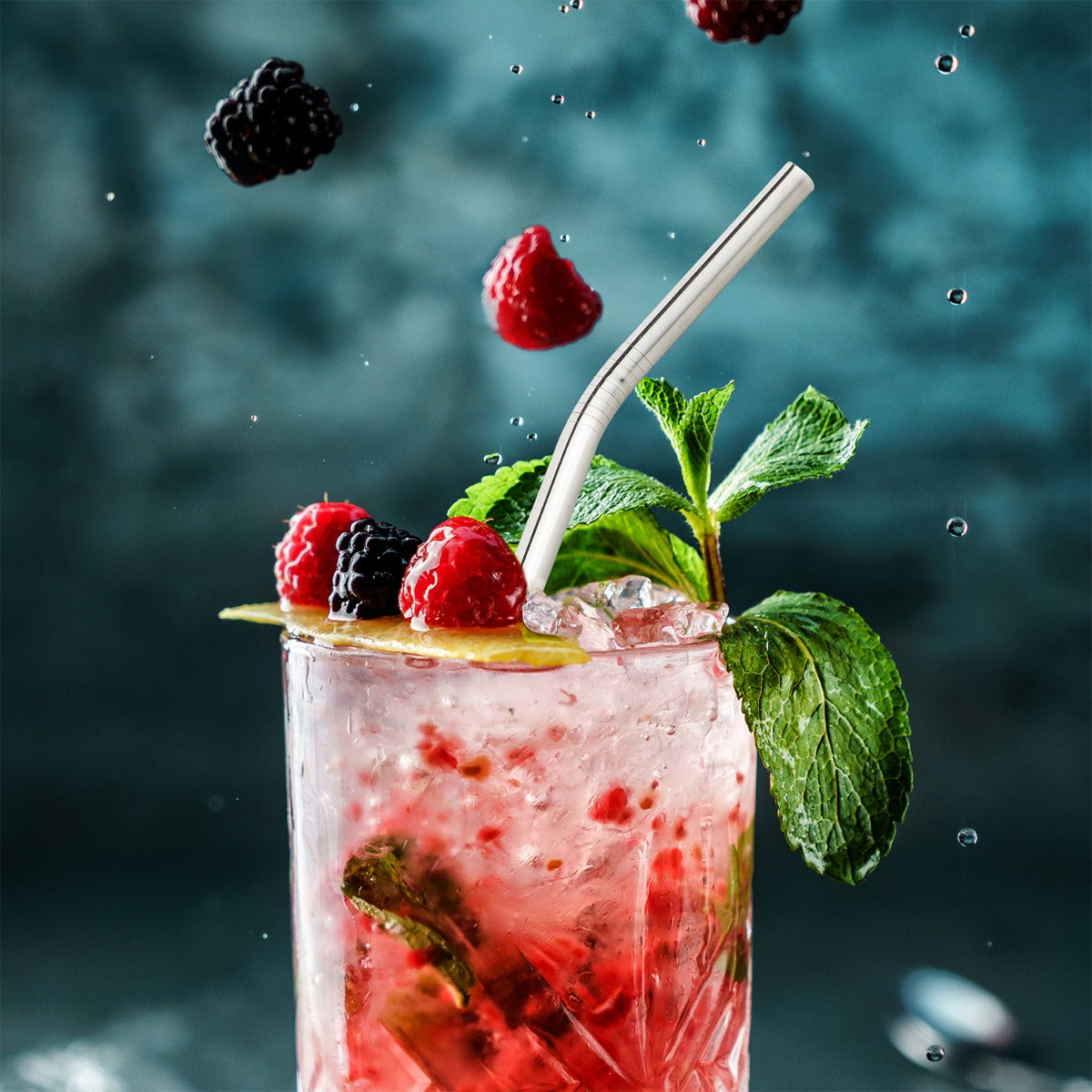 Metall Strohhalme 4er Set Trinkhalme Edelstahl Strohhalm wiederverwendbar