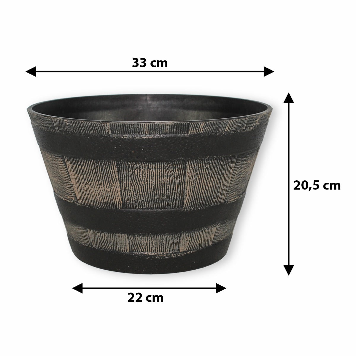 Pflanzkübel Pflanztopf rund 33 cm Weinfass-Optik Blumenkübel Blumentopf Blumenfass wetterbeständig