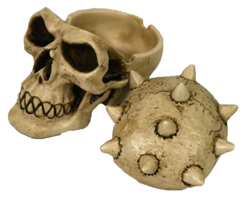 Dekofigur Totenschädel mit Stacheln Totenkopf Schädel Dekoration