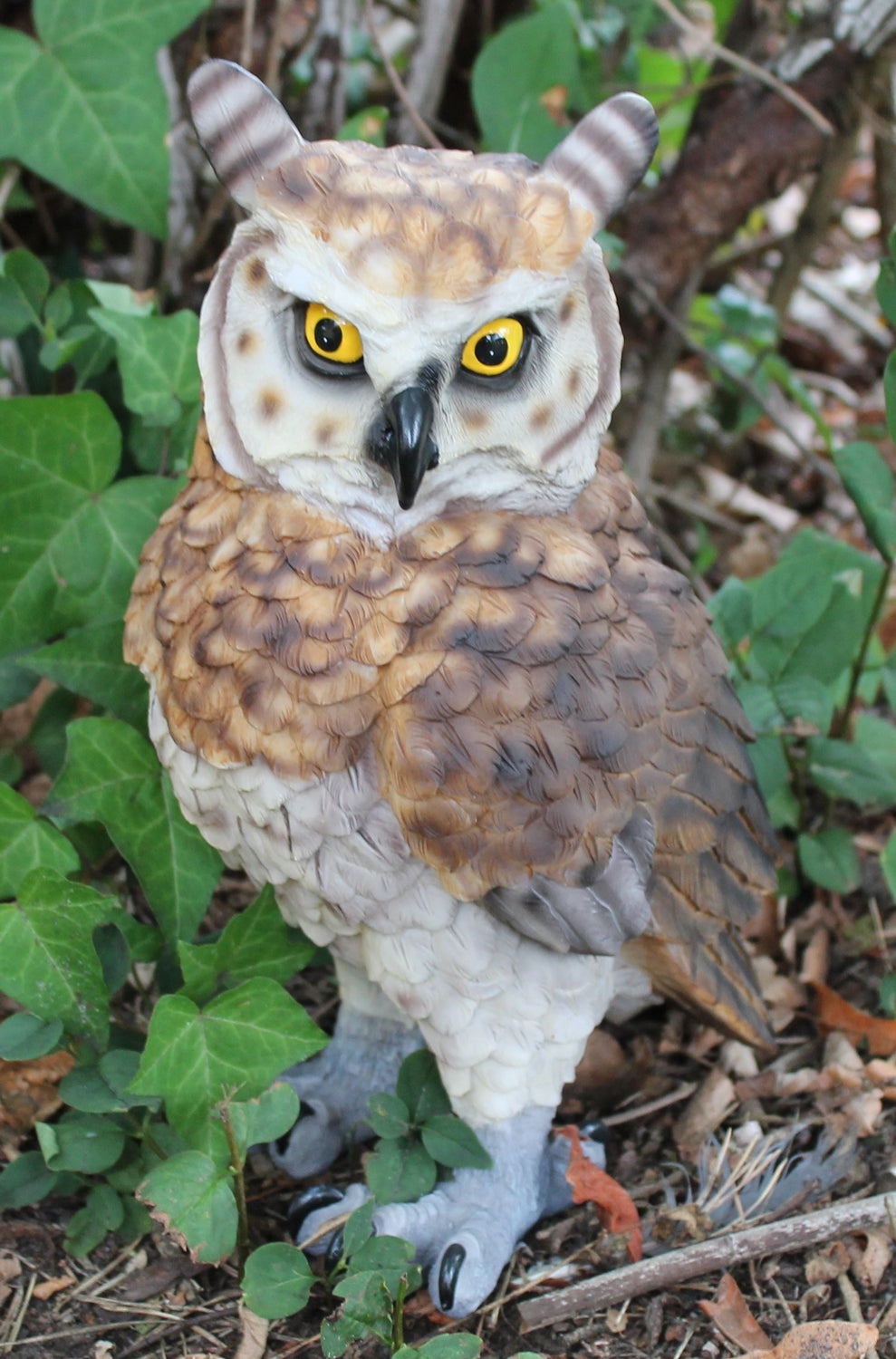 Dekofigur Eule Uhu Greifvogel Gartenfigur Tierfigur Gartendekoration Vogeldeko
