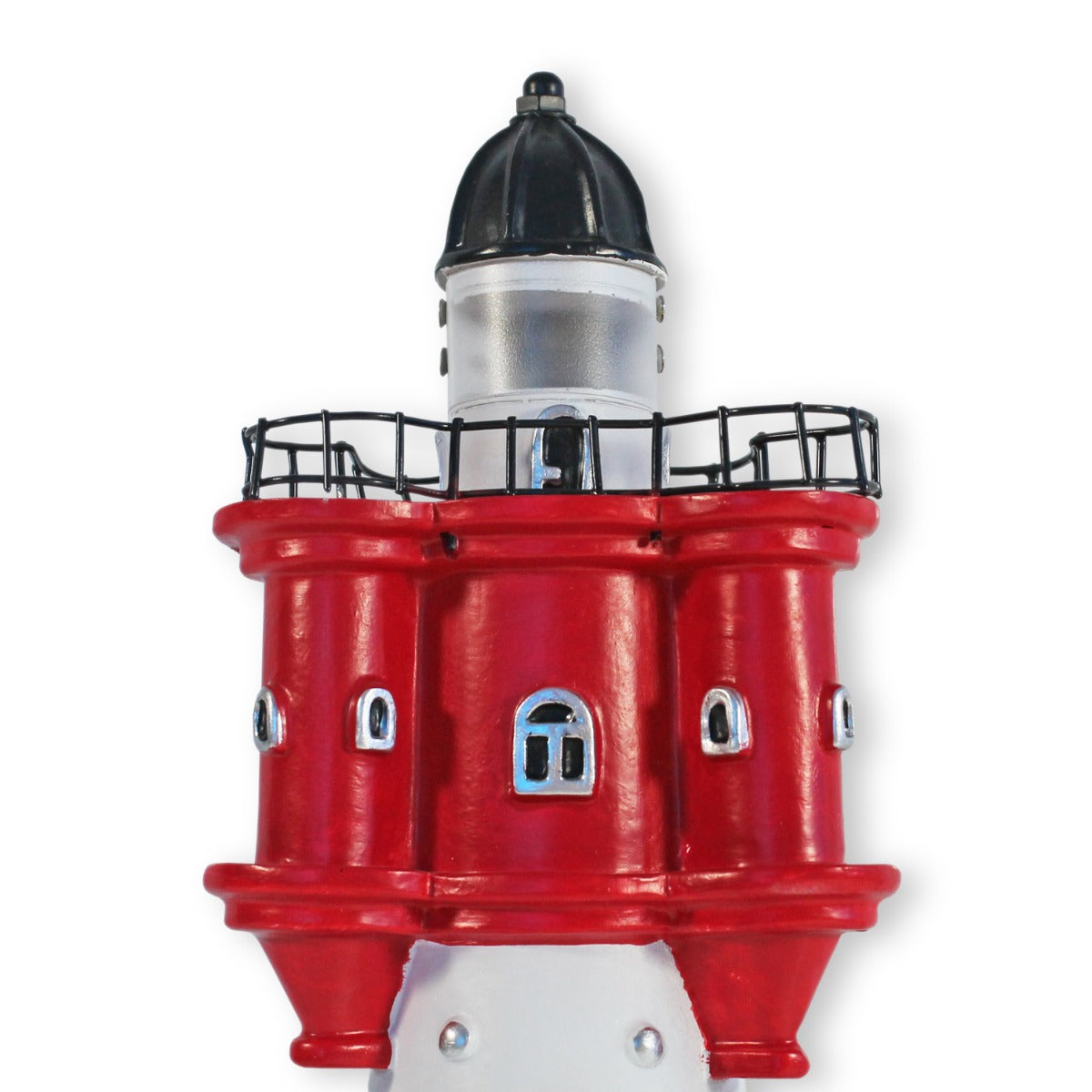 Leuchtturm Roter Sand 33 cm Deko Leuchtturm mit Licht Maritime Deko LED Beleuchtung