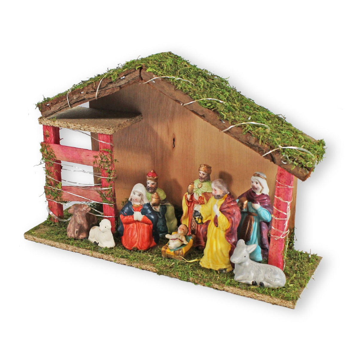 Weihnachtskrippe mit 9 Krippenfiguren Krippe Weihnachten Holz