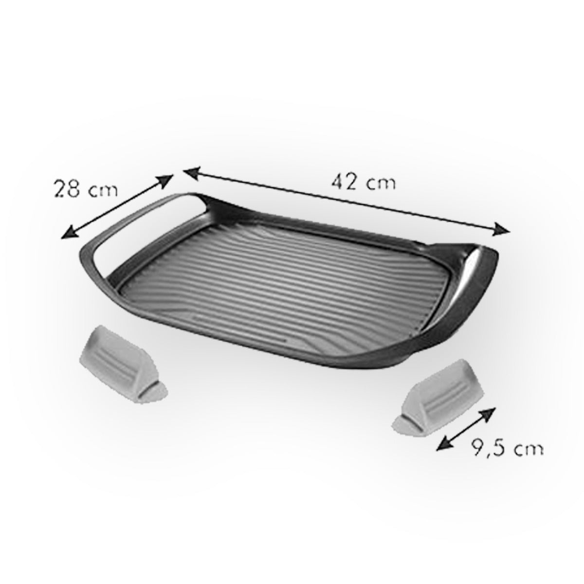 Tescoma Grillplatte Bratpfanne SmartClick 42 cm Induktion Grillpfanne antihaftbeschichtet