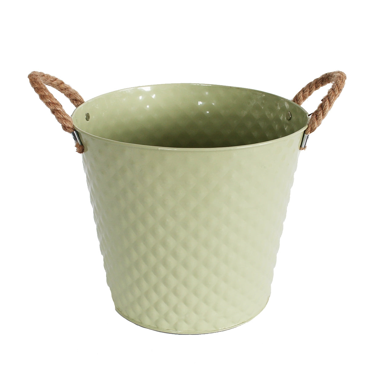 Pflanztopf Pflanzgefäß Zinktopf Diamond Grün 22cm Ø Blumentopf Metall