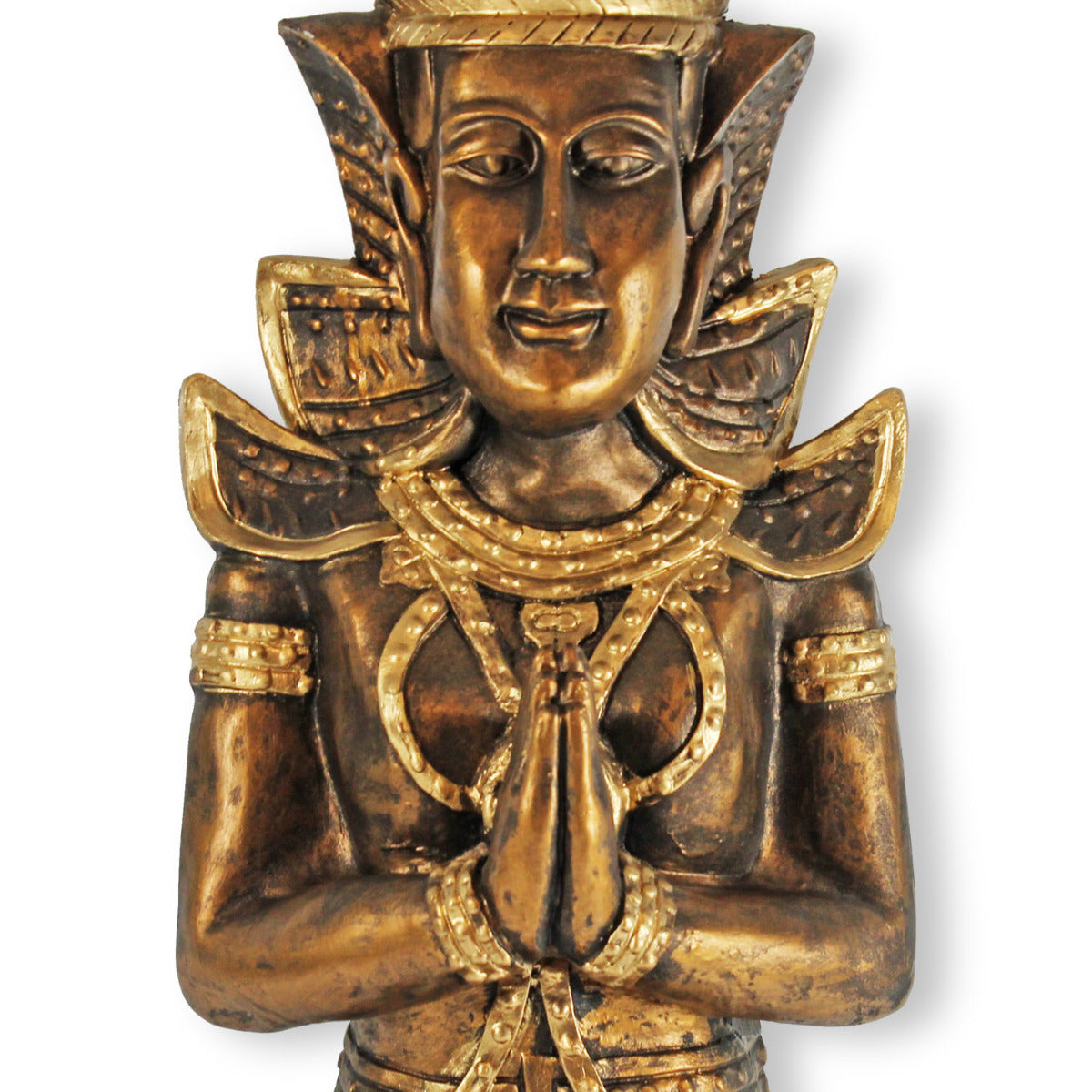 Statue Buddha groß Tempelwächter betend Thai Buddha Skulptur Buddha gold