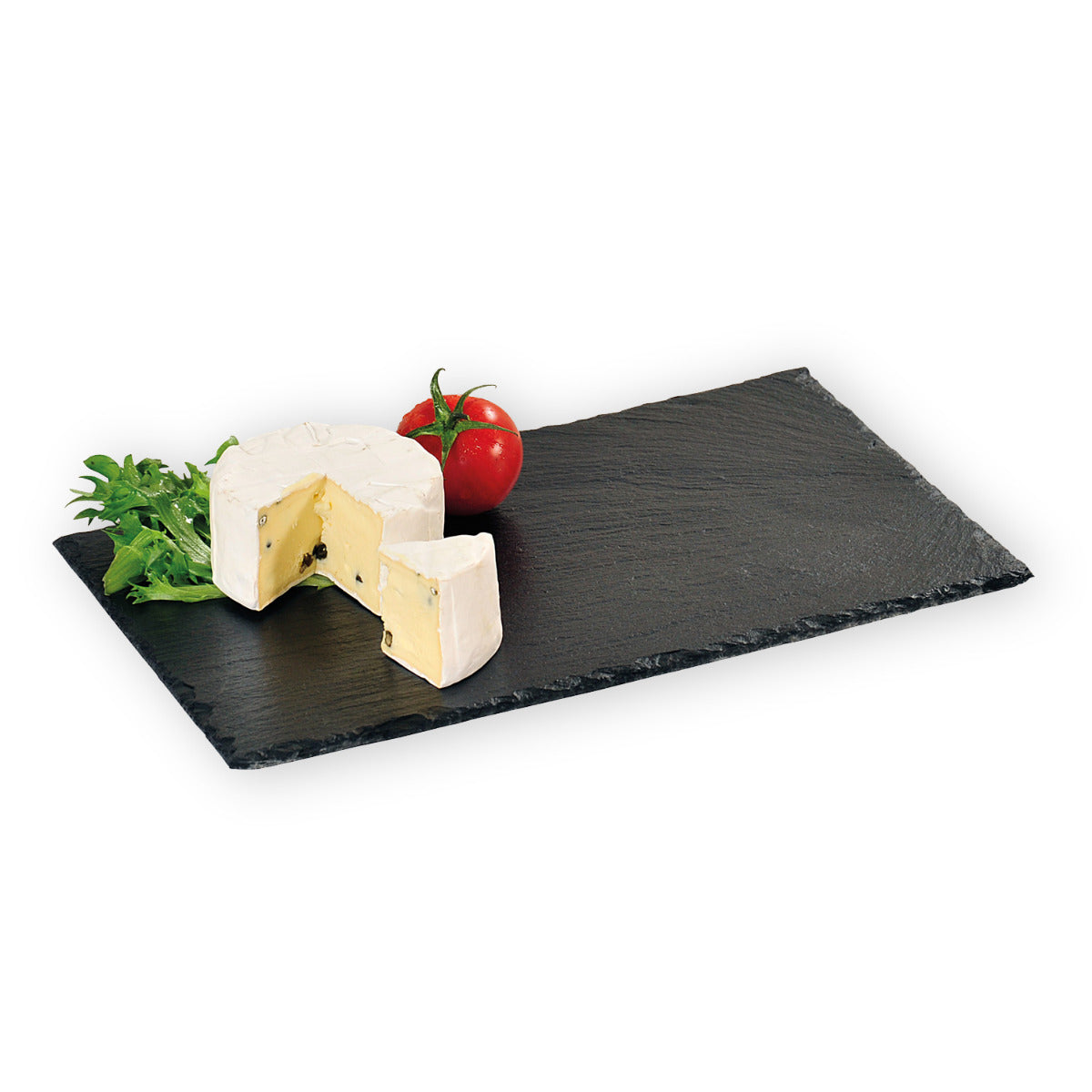 Servierplatte Schiefer 30x20 cm Buffetplatte schwarz Serviertablett aus natürlichem Schiefer