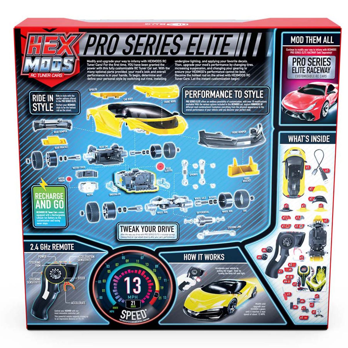 Hexbug 434-7810 HEXMODS Pro Series Elite - Falcon 1:28 RC Einsteiger Modellauto Elektro Sportwagen