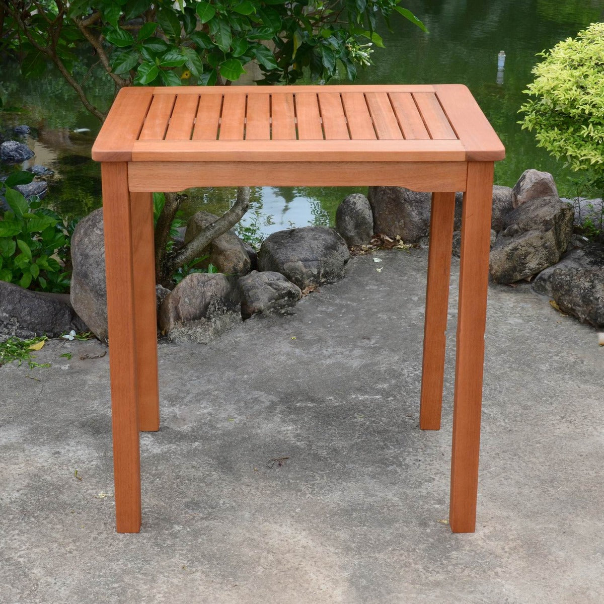 Garden Pleasure Gartentisch Pittsburgh, Gartentisch Holz 70x50cm, Balkontisch Terassentisch Holztisch Garten, Eukalyptus FSC 100%, platzsparend