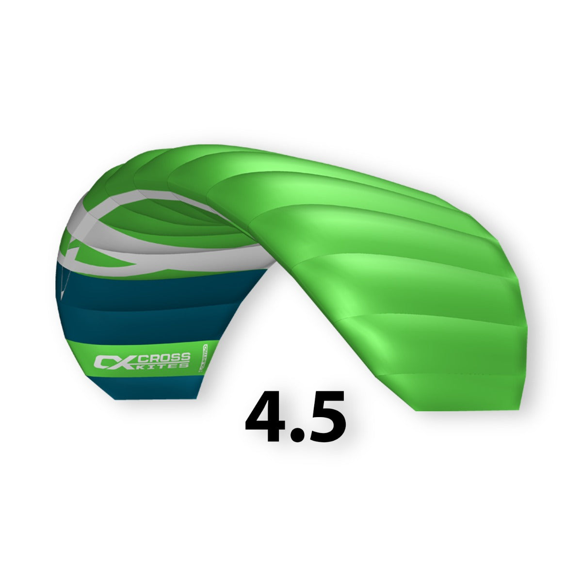 CrossKites Quattro 4.5 Green Lenkmatte Vierleiner Lenkdrachen Kite Flugdrachen R2F