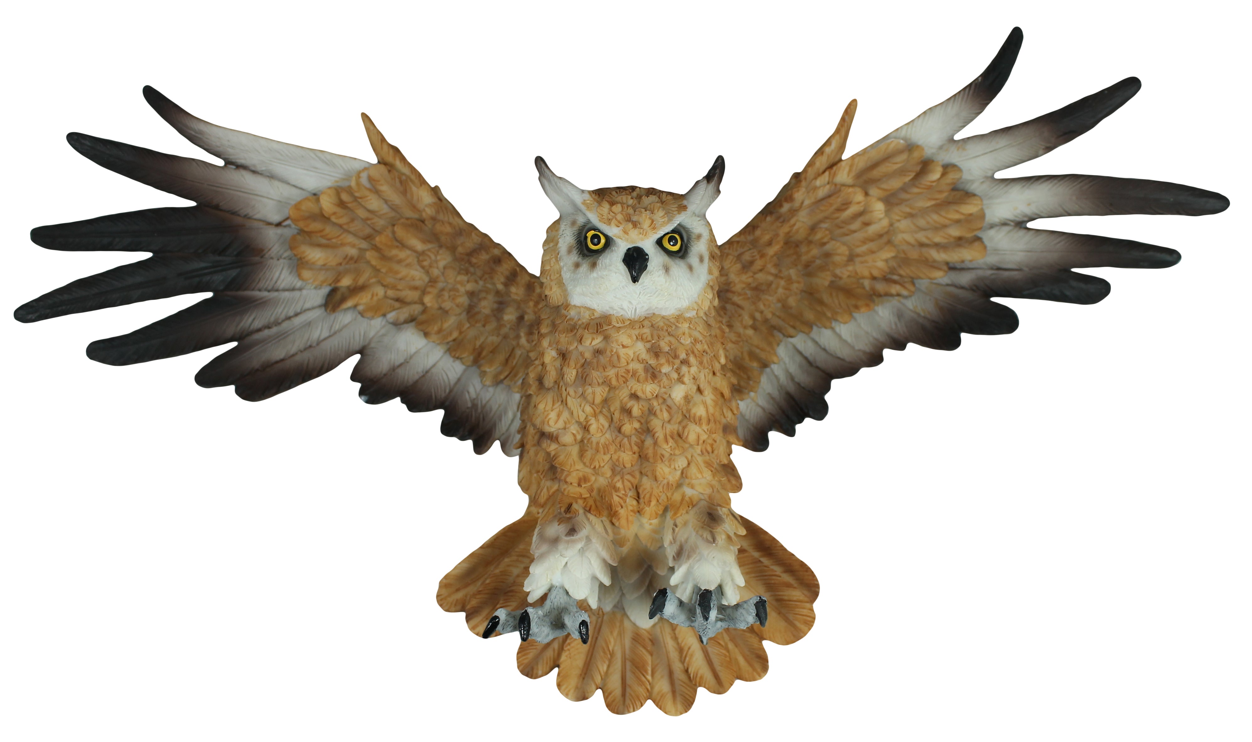 Dekofigur Wanddeko Eule fliegend Uhu Greifvogel Gartenfigur Tierfigur Wohnung Vogeldeko