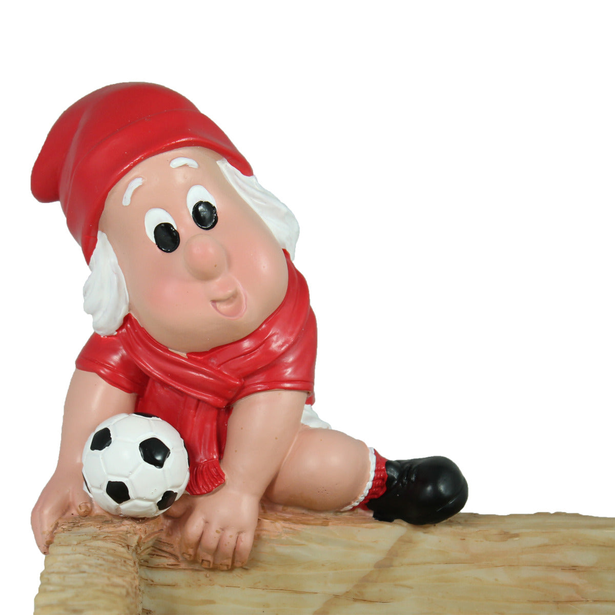 Zwerg mit Schale und Fussball rot