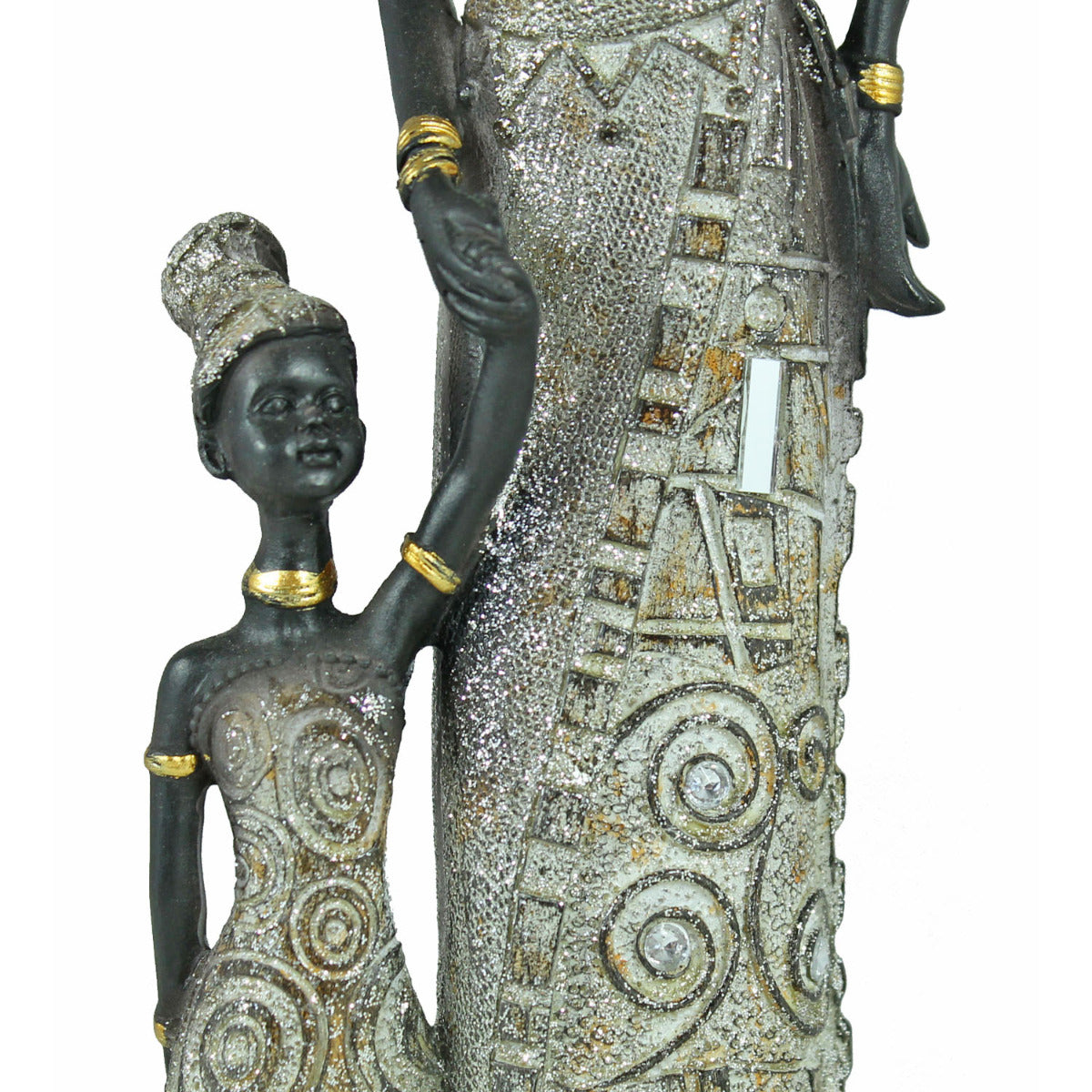 Afrika Deko Figur Frau mit Kind an der Hand Afrikanische Dekofiguren