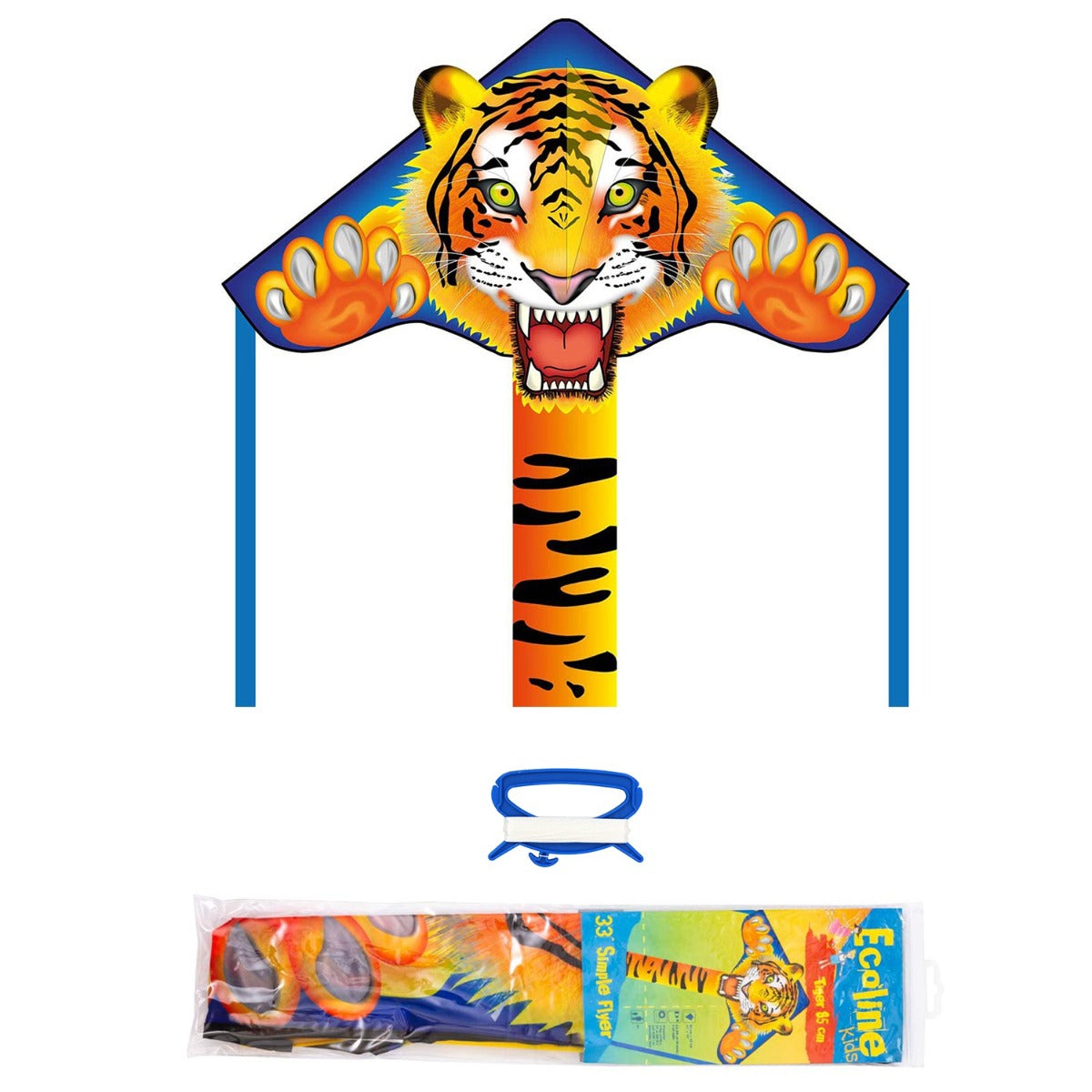 Kinderdrachen Einleiner Drachen HQ Simple Flyer Tiger 85 cm Flugdrache